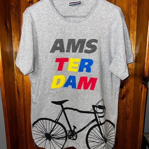 Other - Gray Amsterdam bicycle bike t-shirt size large